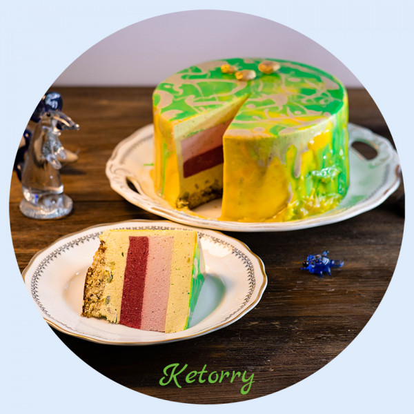 Низкоуглеводный торт "Зеленое зеркало" без сахара и глютена 1,5кг