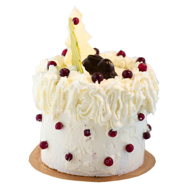 Низкоуглеводный муссовый торт "БЕЛЫЙ" в новогоднем декоре без глютена и сахара